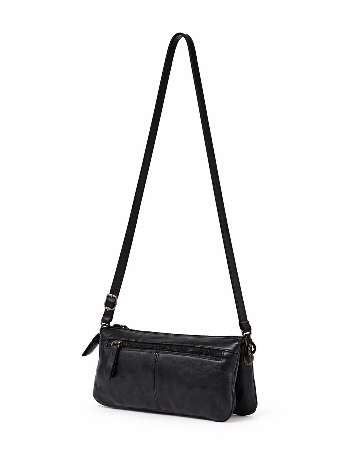 KIAMA WOVEN PANEL DETAIL LEATHER XBODY BAG- A-0022-BLK- NEW IN