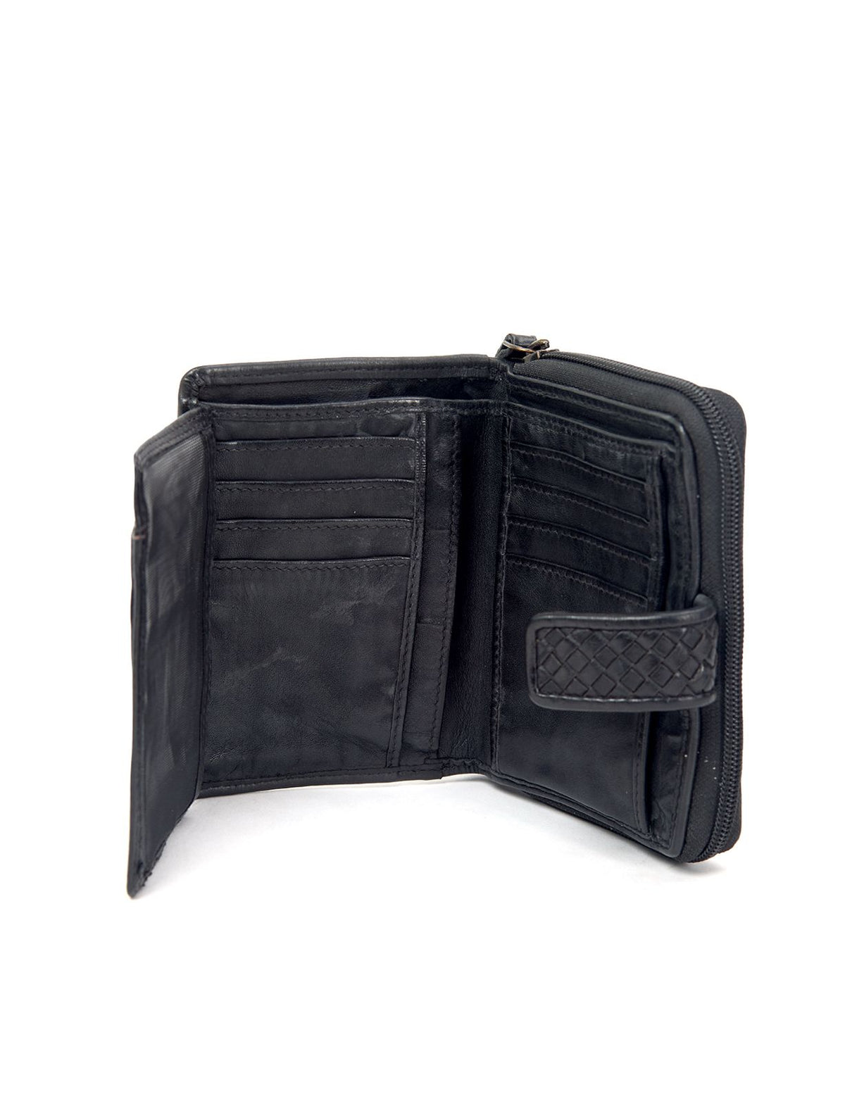 MILANG MEDIUM TAB LEATHER WALLET- A-0023-BLK- NEW IN