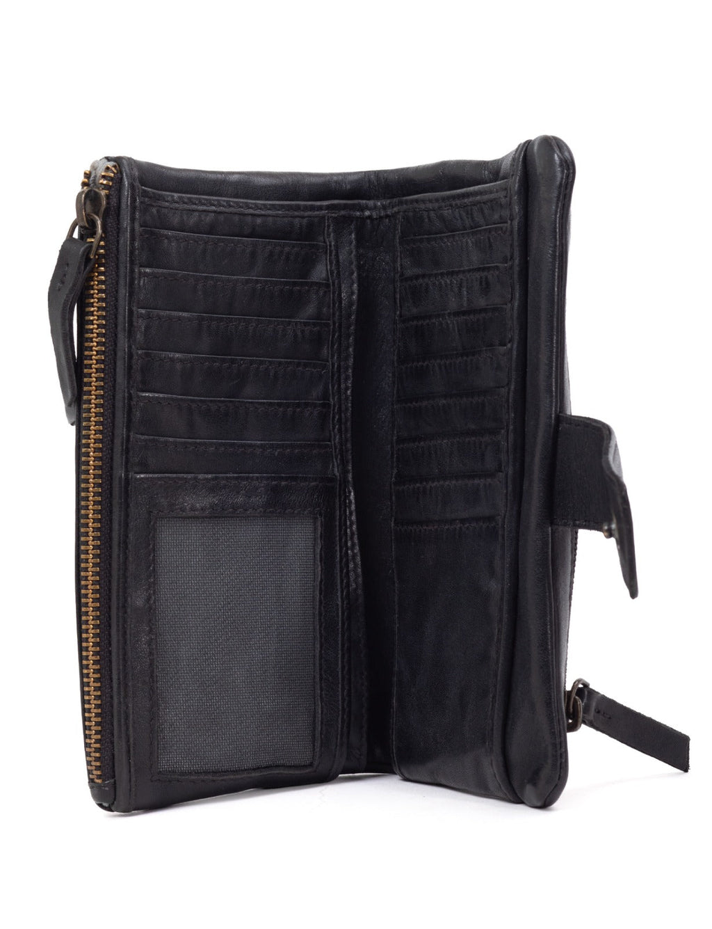 ARDROSSAN BRAIDED DETAIL LGE LEATHER TAB WALLET- A-0024-BLK- NEW IN