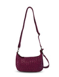 SORRENTO MOON CROSS BODY BAG W/ ADJUSTABLE STRAP - PURPLE