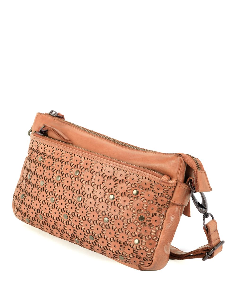 BOWRAL LASER CUT CROSS BODY STRAP W/ STUDS - Tan