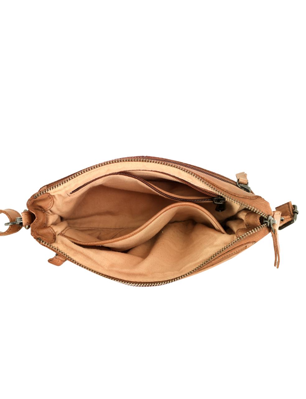 BOWRAL LASER CUT CROSS BODY STRAP W/ STUDS - Tan