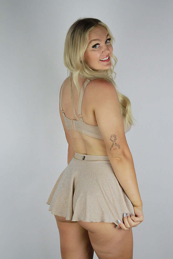Glitteratti High Waist Skort Ivory