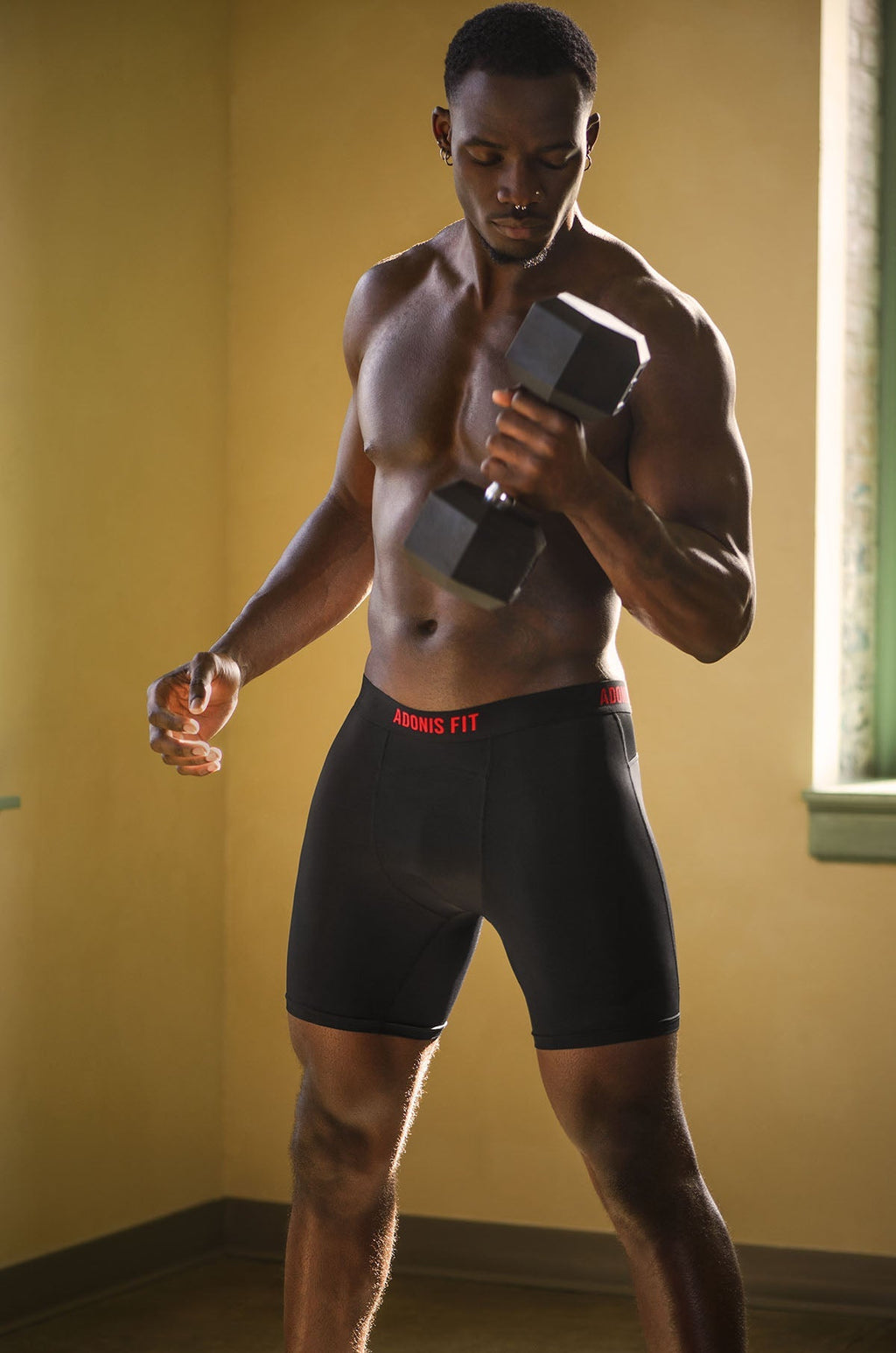 Adonis by Kyhry Men's Adonis Fit Black Long Boxer Brief
