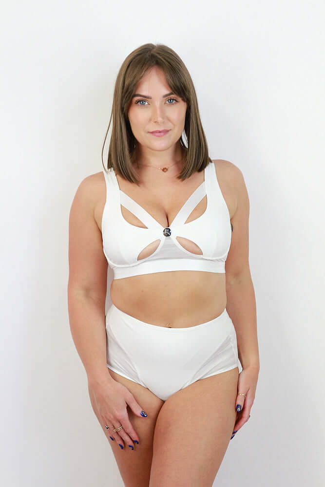 Alexis Mid Waist Booty Short WHITE | Pole Wear