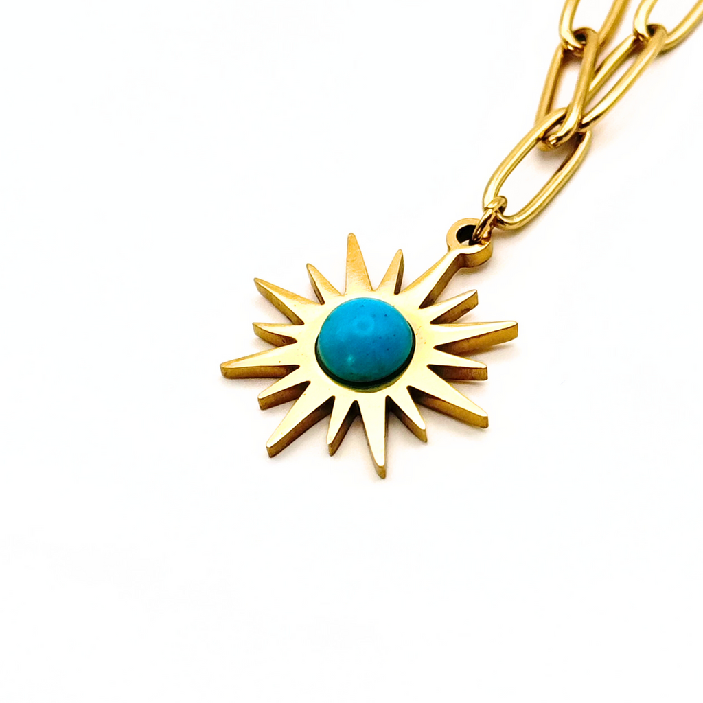 Azuri - Turquoise Sun Flower Necklace