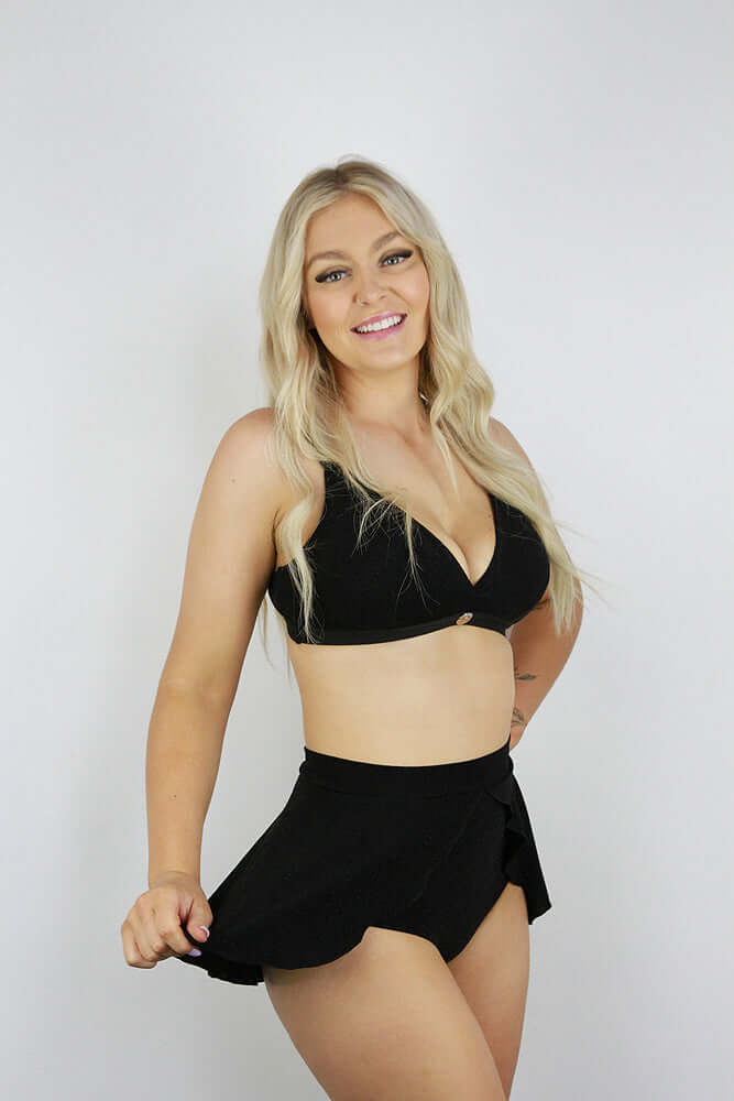 Glitteratti High Waist Skort Black