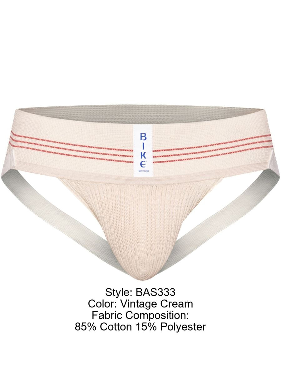 BIKE Athletic BAS333 Classic Retro: 1980s Jockstrap in Vintage Cream Color Vintage Cream