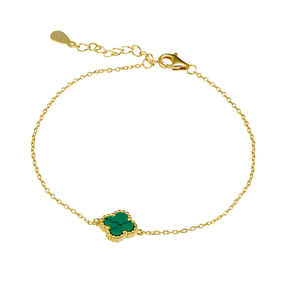 14K Gold-Plated Sterling Silver Flower Bracelet