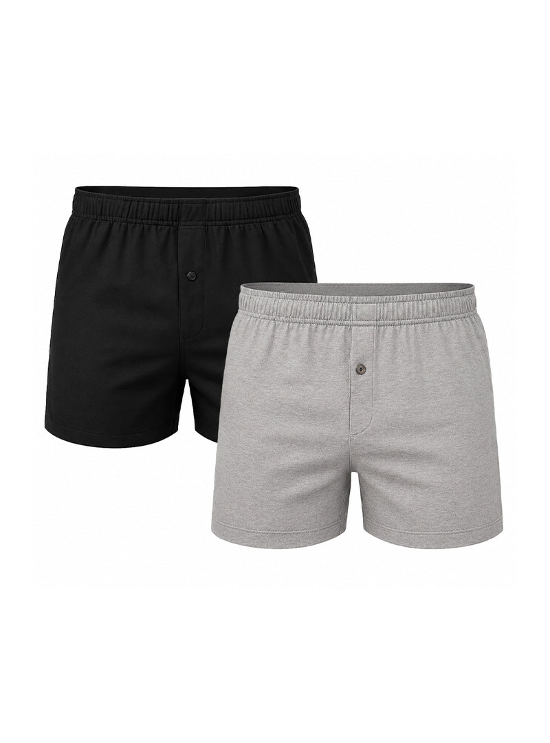 Players Big Man's Cotton Knit Boxer 2-Pack, 100% Combed Cotton Underwear
