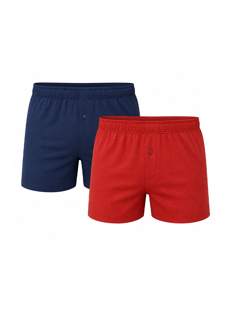 Players Big Man's Cotton Knit Boxer 2-Pack, 100% Combed Cotton Underwear