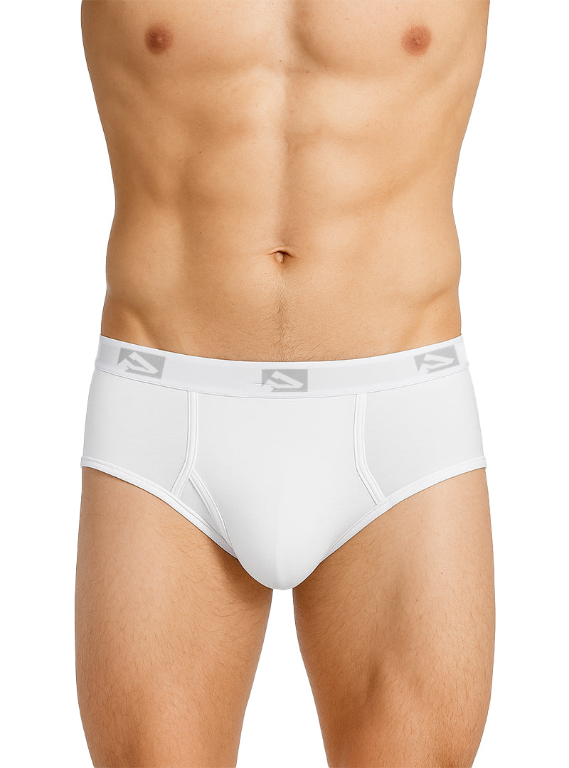Players Big & Tall Man's Cotton Brief White (2-pack), 100% Combed Cotton