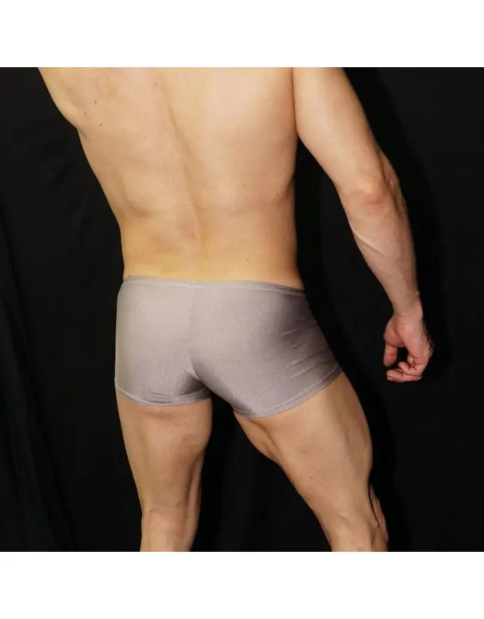 Men's boxer underwear in caramel color made of soft material shown from the back on a model by Arroyman.
