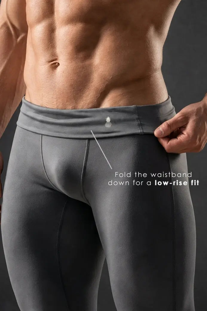 JJ Malibu Men's Bubble Butt Scrunch Leggings - Storm Grey