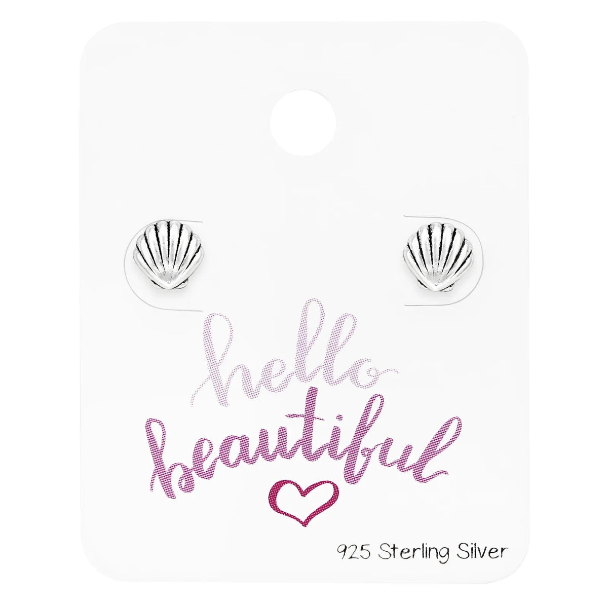 Silver Shell Stud Earrings