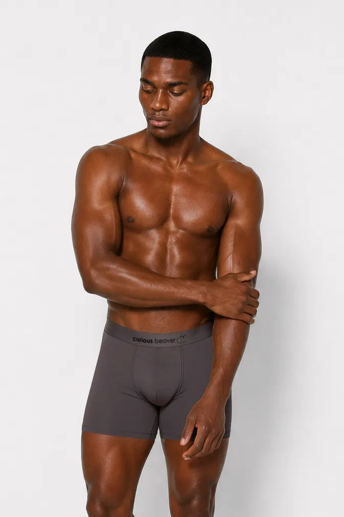 Curious Beaver Men's Soft Modal Boxer Briefs - Storm Gray