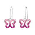 Silver Butterfly Earrings with Crystal