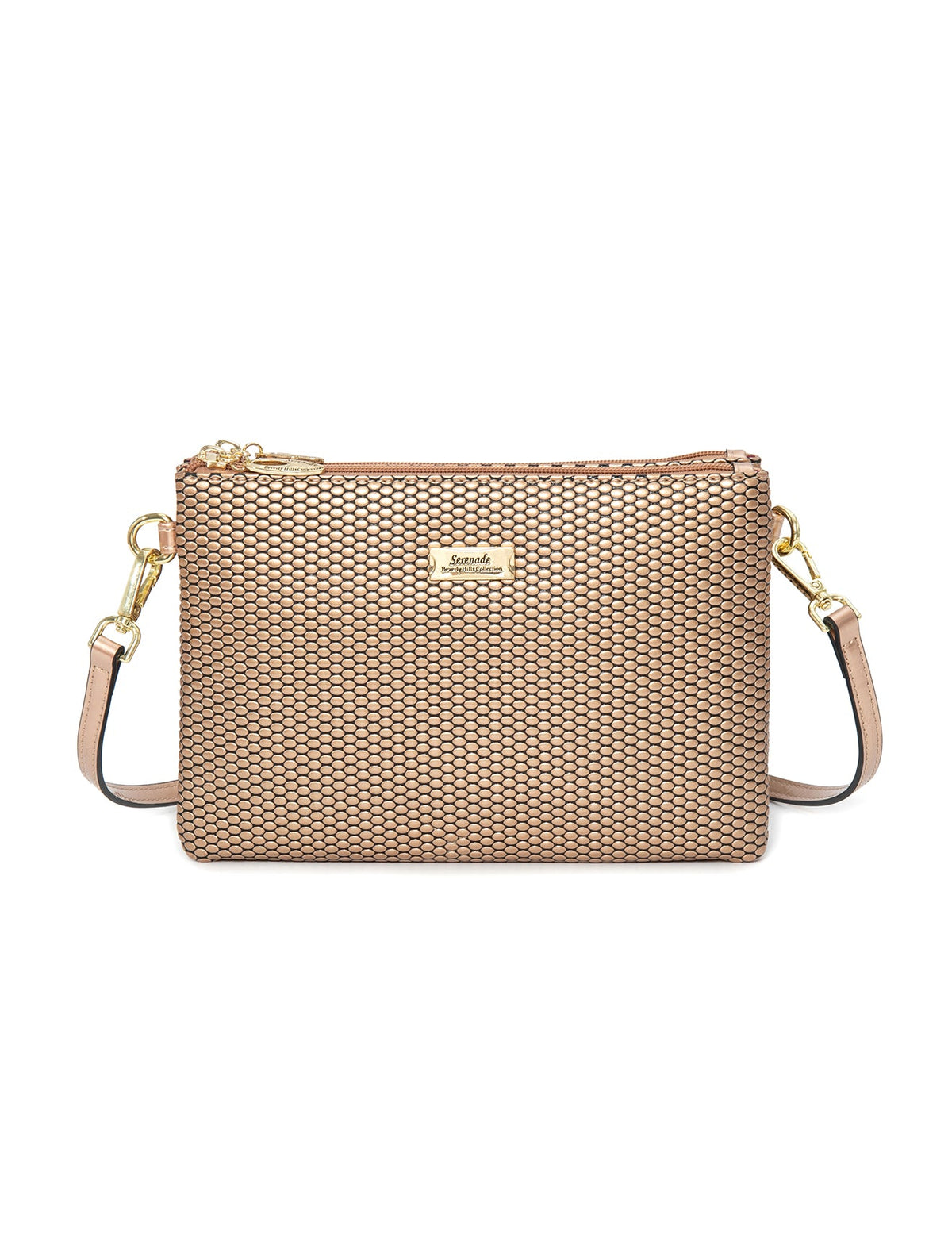 Cosmopolitan Vegan Leather Cross Body Bag- Rose Gold