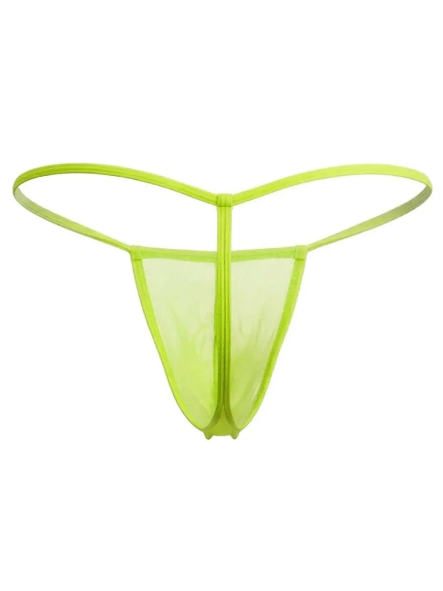 CandyMan 9586 Men's Underwear Mini G-String Color Hot Green Mesh