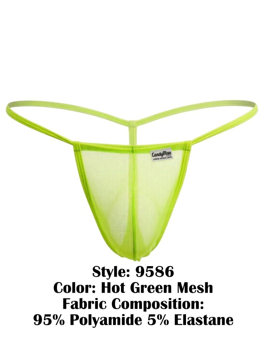 CandyMan 9586 G-String Color Hot Green Mesh