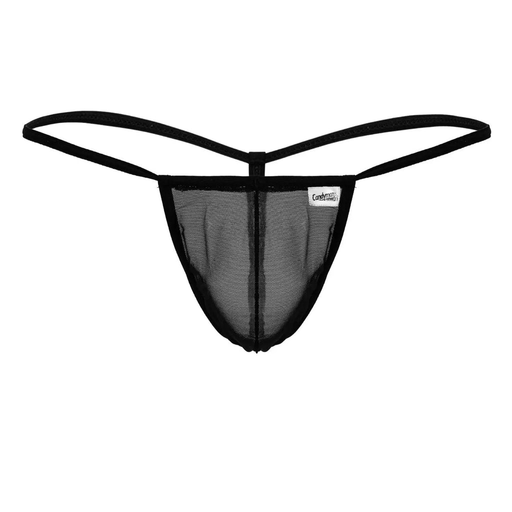 캔디맨 99246 남성 언더웨어 G스트링 메시 스트링 팬티 블랙