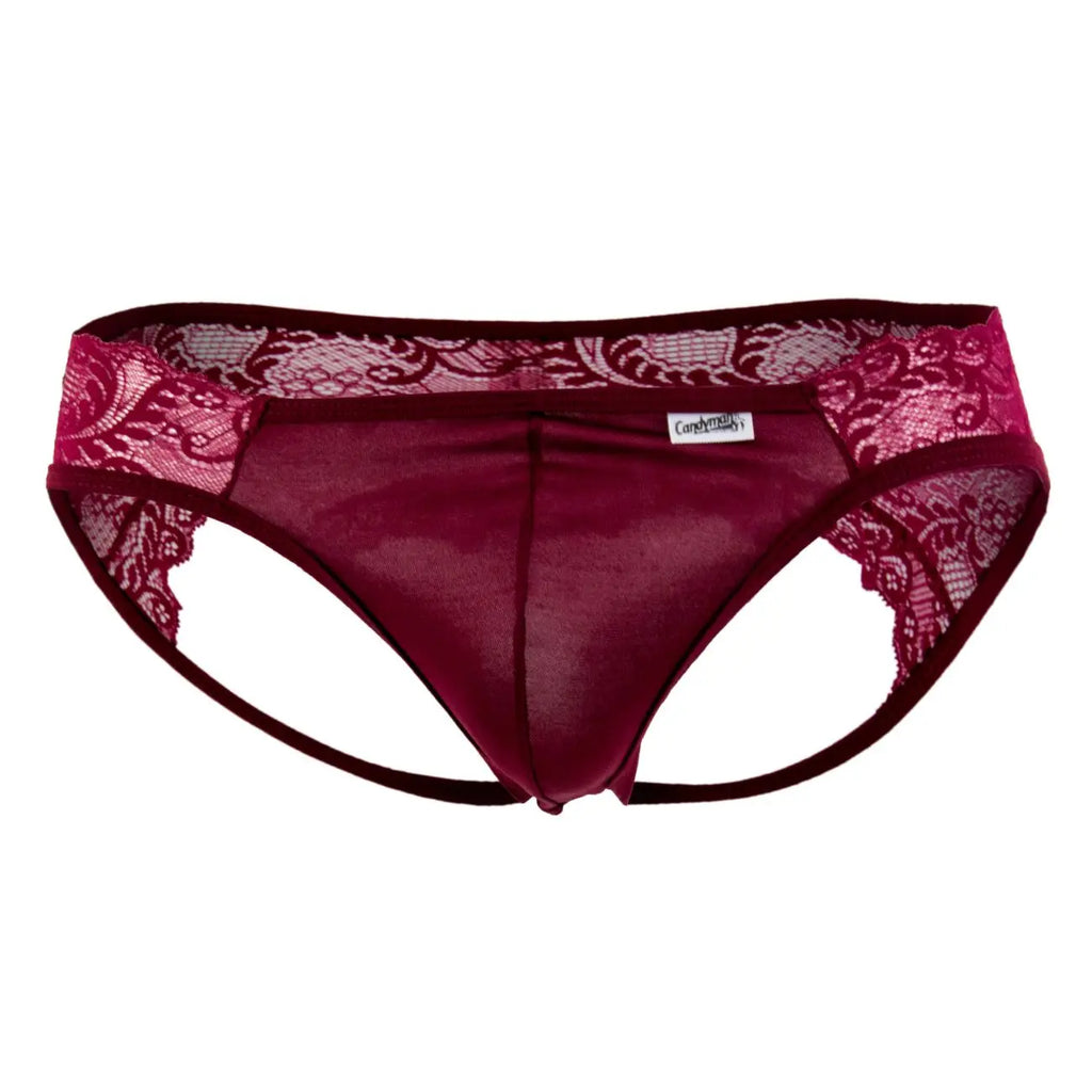 CandyMan 99312 Men's Underwear Lace Jockstrap Color Burgundy