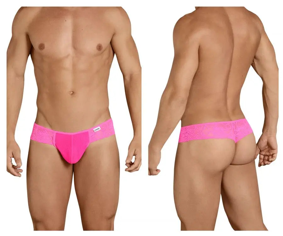 CandyMan 99392 Men's Underwear Lace Mesh Thongs Color Pink