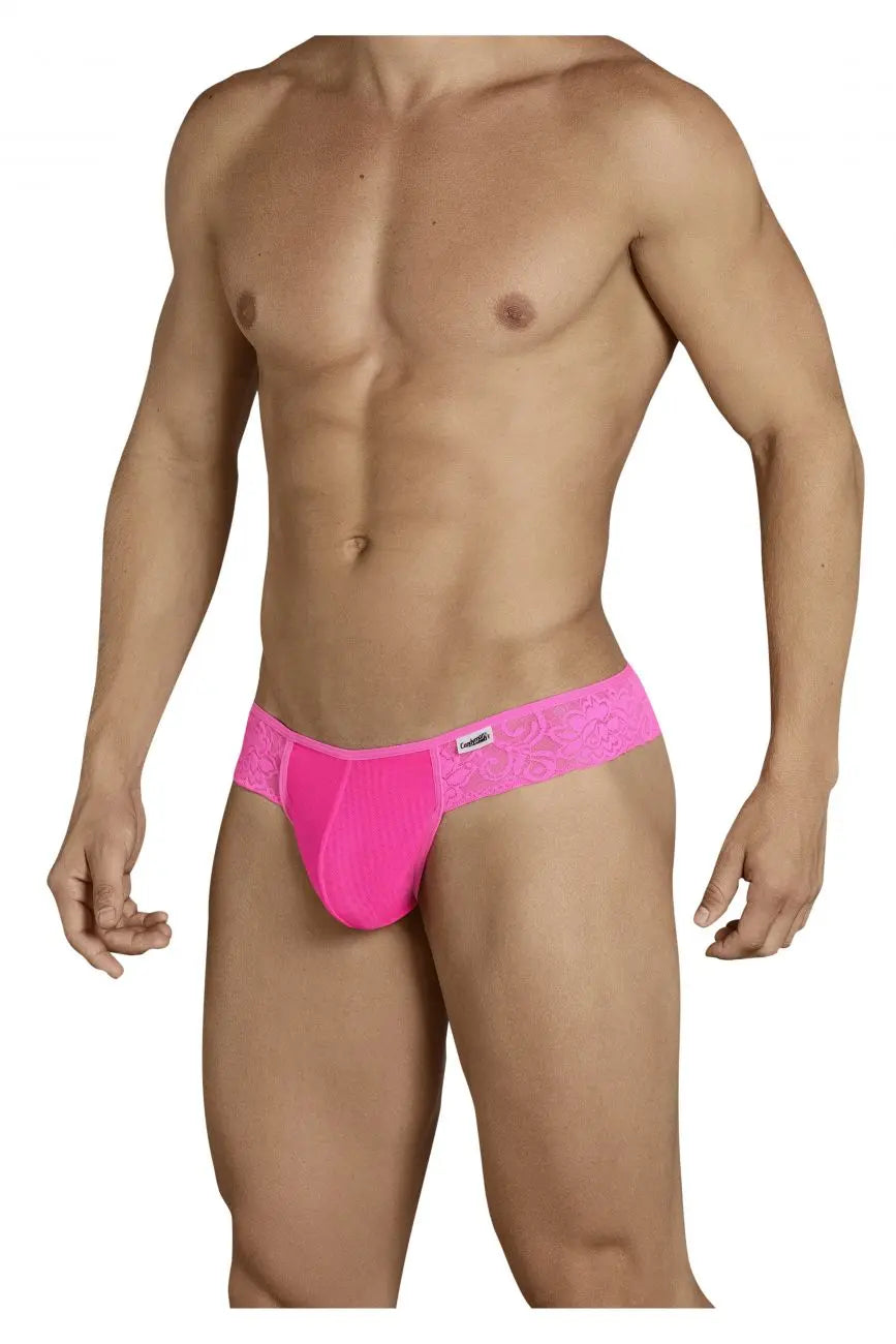 CandyMan 99392 Men's Underwear Lace Mesh Thongs Color Pink