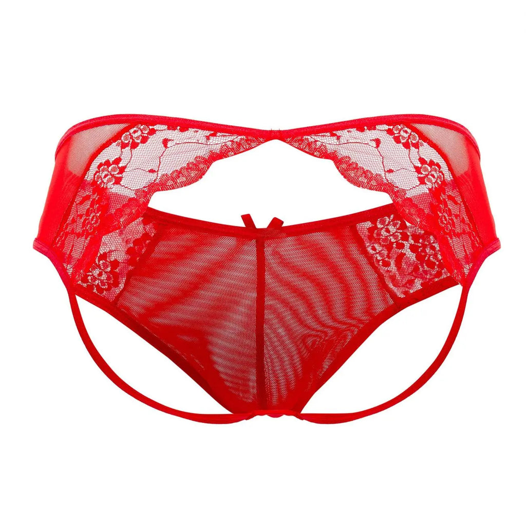 CandyMan 99538 Men's Underwear Lace Mesh Jockstrap Color Red
