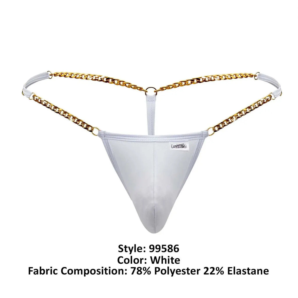 CandyMan Men's Underwear 99586 Chain G-String Color White
