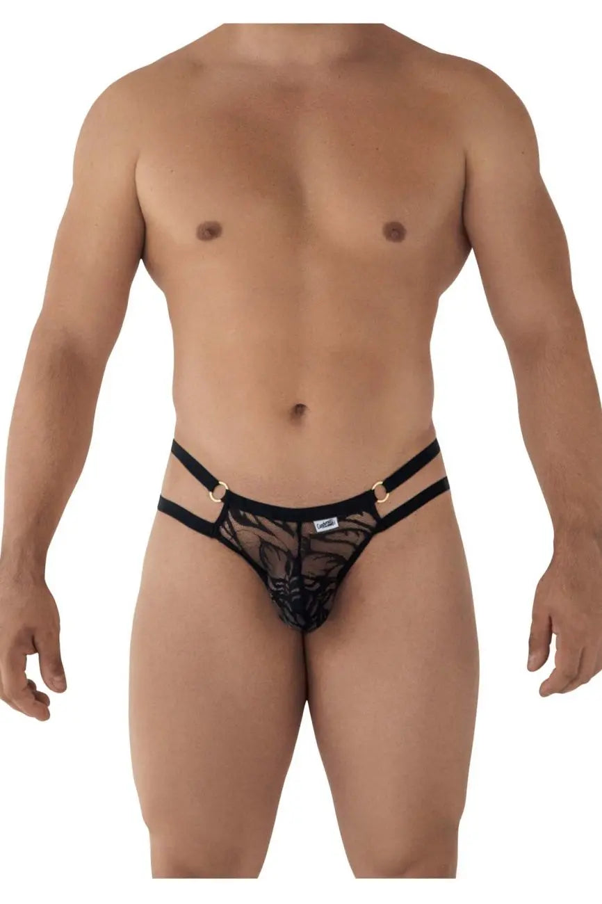 CandyMan Men's Underwear 99598 Lace and Chain Bikini Color Black