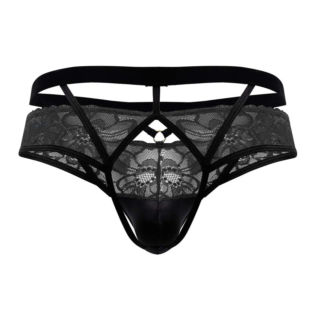 CandyMan Men's Underwear 99627 Lace Jockstrap Color Black