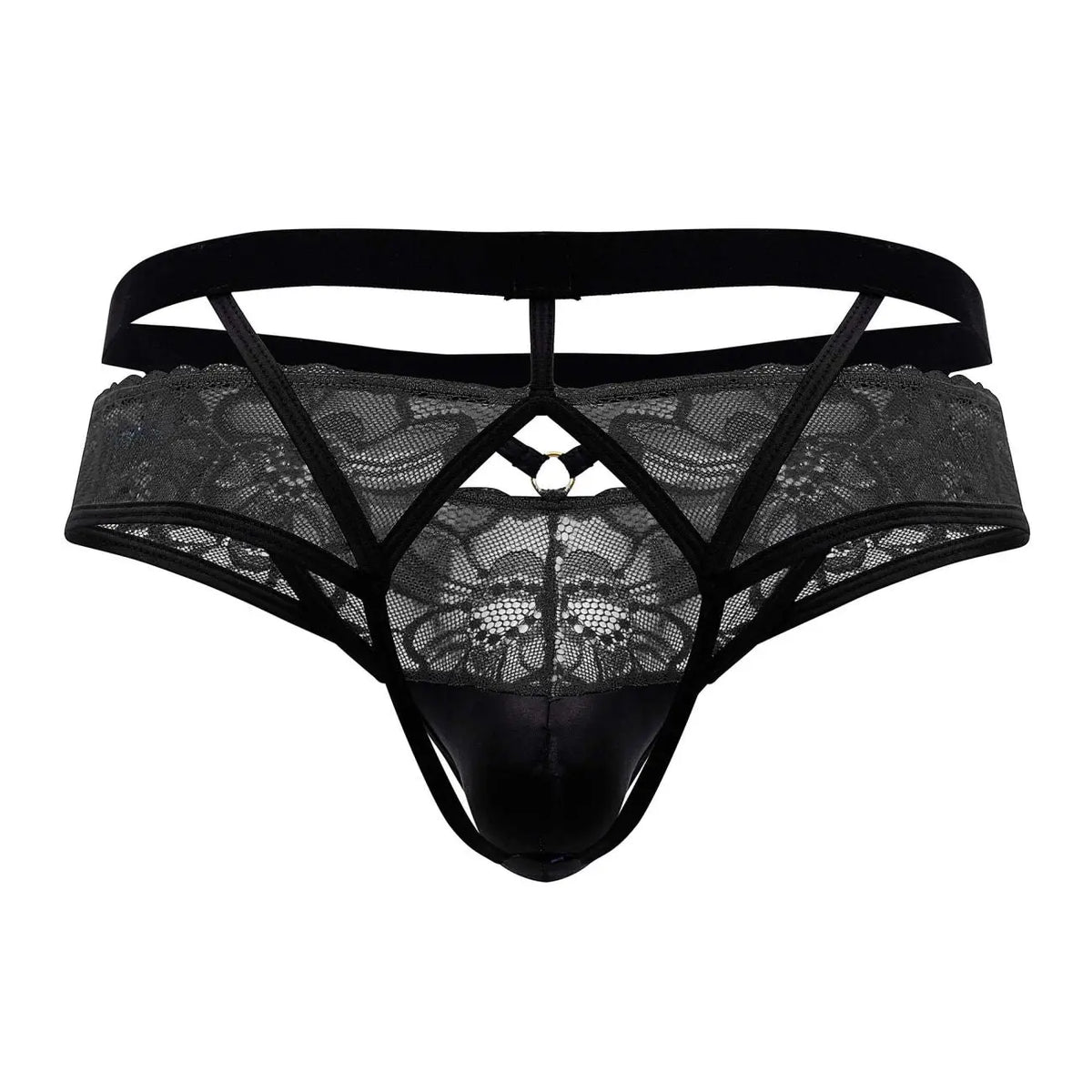 CandyMan Men's Underwear 99627 Lace Jockstrap Color Black
