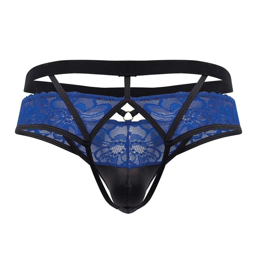 CandyMan Men's Underwear 99627 Lace Jockstrap Color Blue