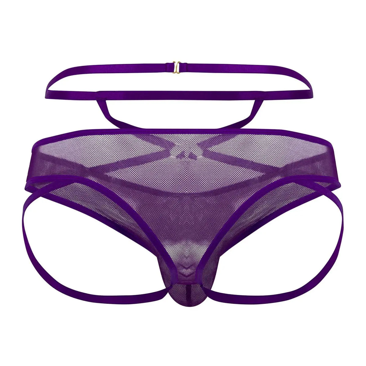 CandyMan Men's Underwear 99640 Mesh Thongs Color Purple