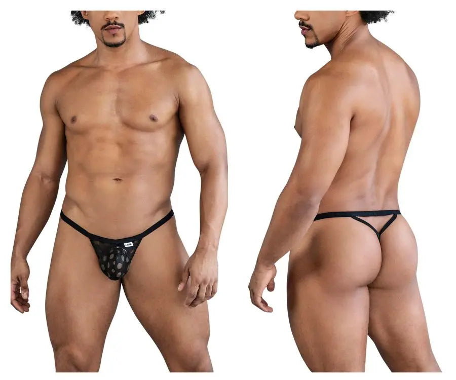 CandyMan 99856 폴카 메쉬 끈 팬티 색상 블랙