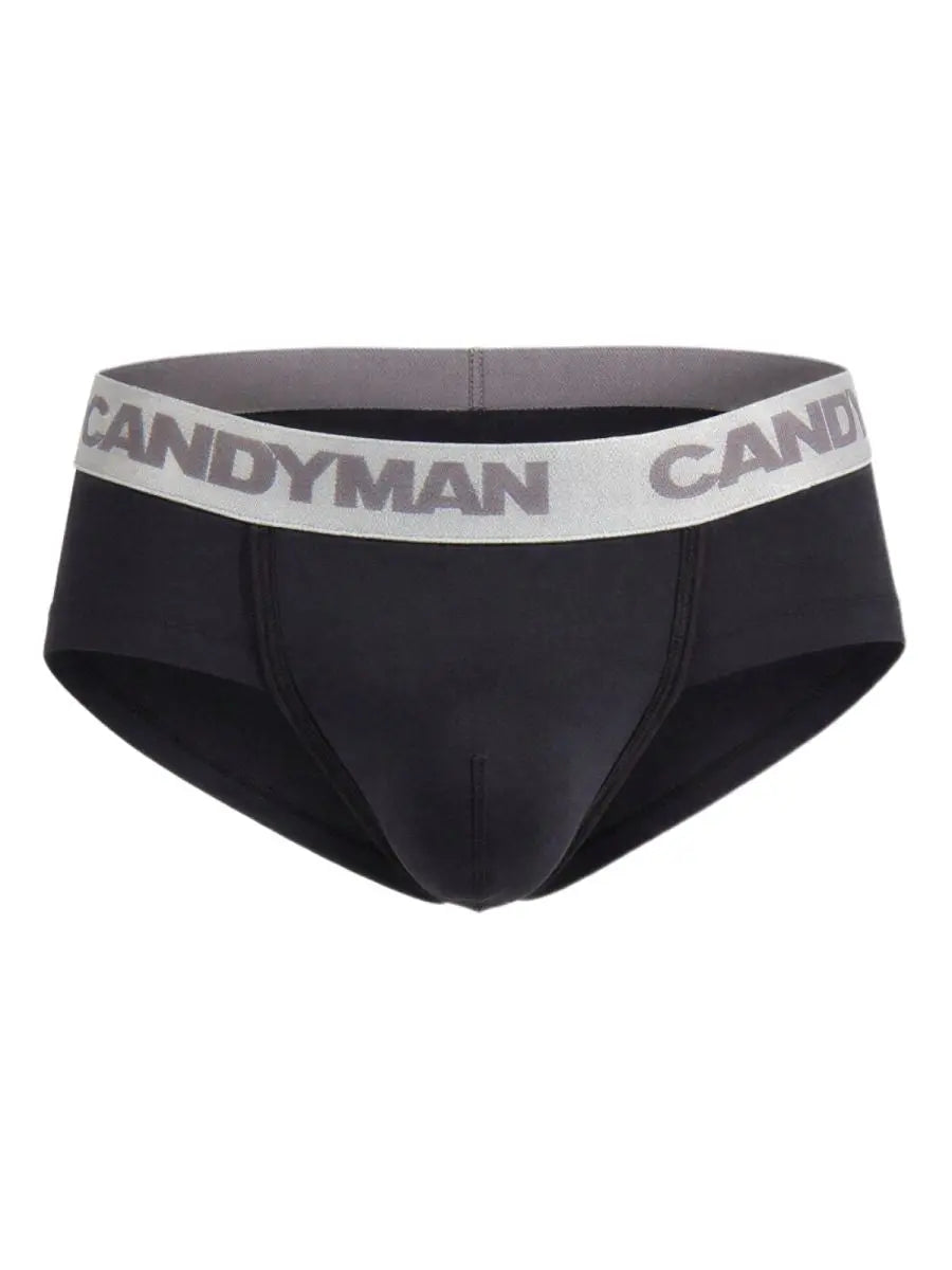 CandyMan 99932 Men's Underwear Sleek Contour Briefs Color Black-Silver