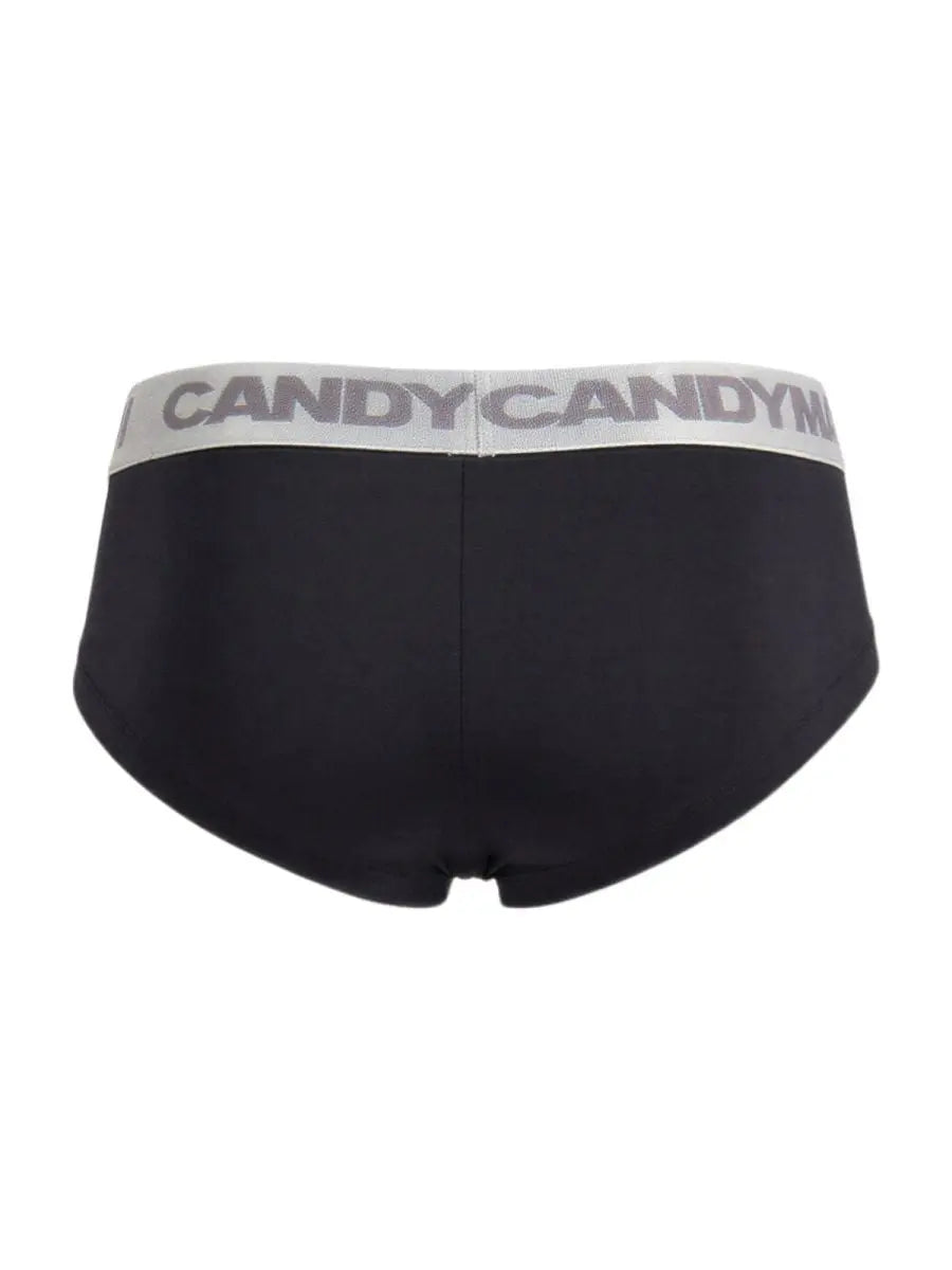 CandyMan 99932 Men's Underwear Sleek Contour Briefs Color Black-Silver