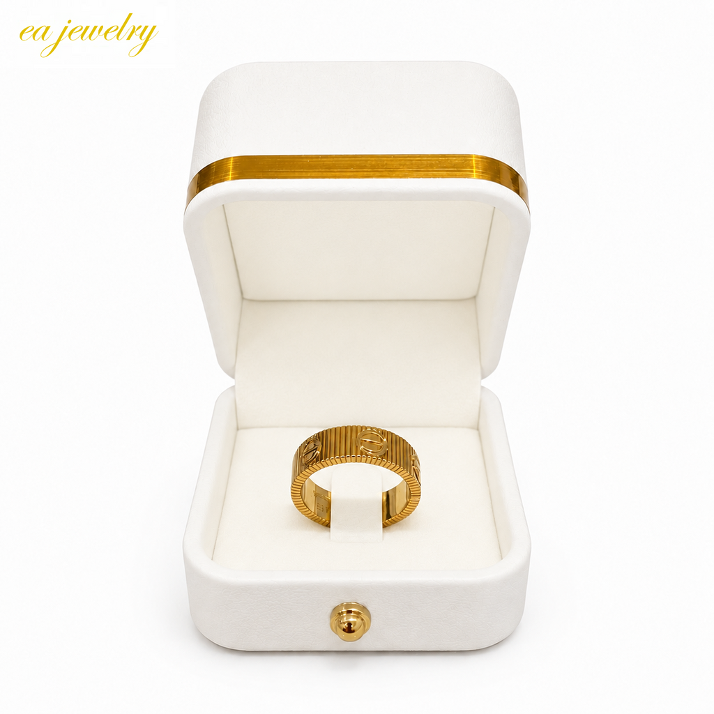 Uravéline Ribbed Ring – gold