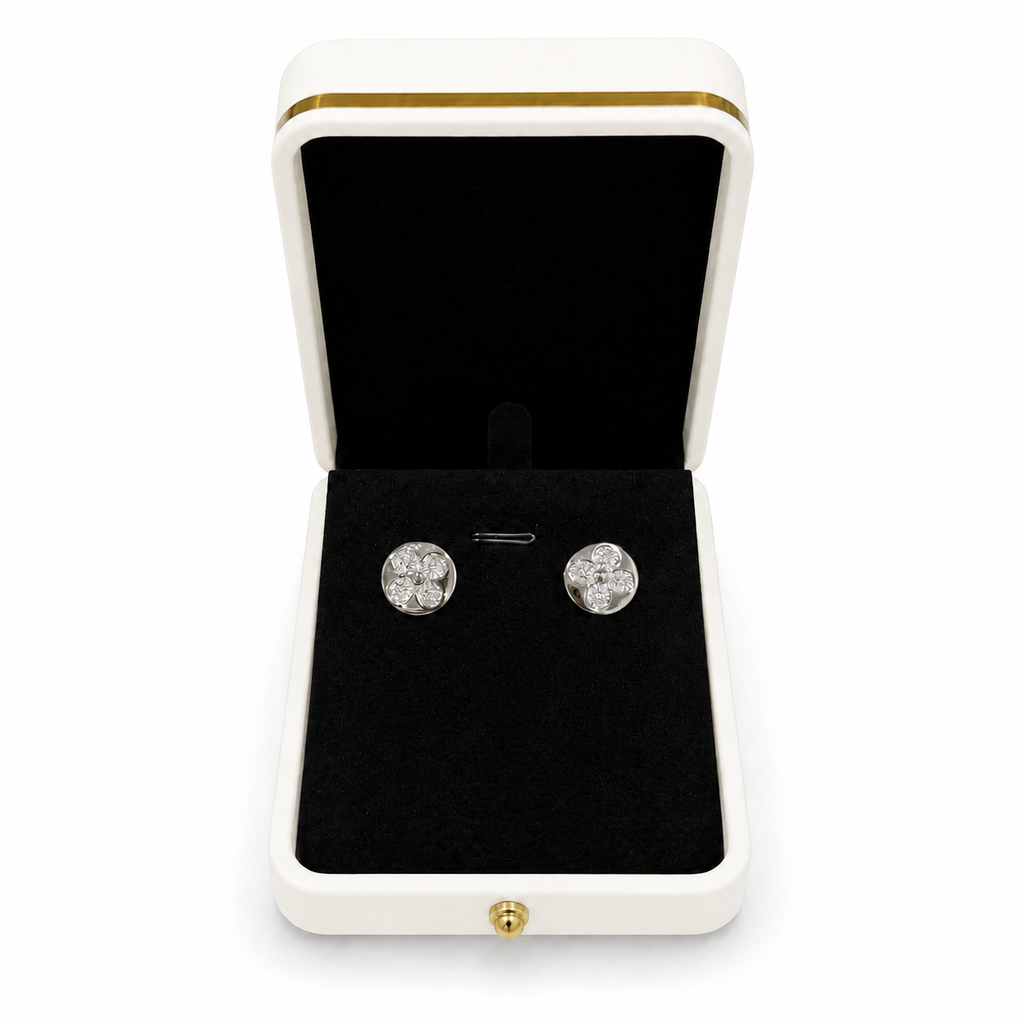 Clover Stud Earrings - Silver