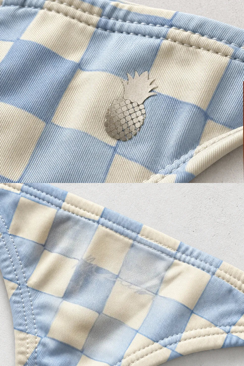 JJ Malibu Men's Cheeky Classic G-String Thong - Checkered Blue