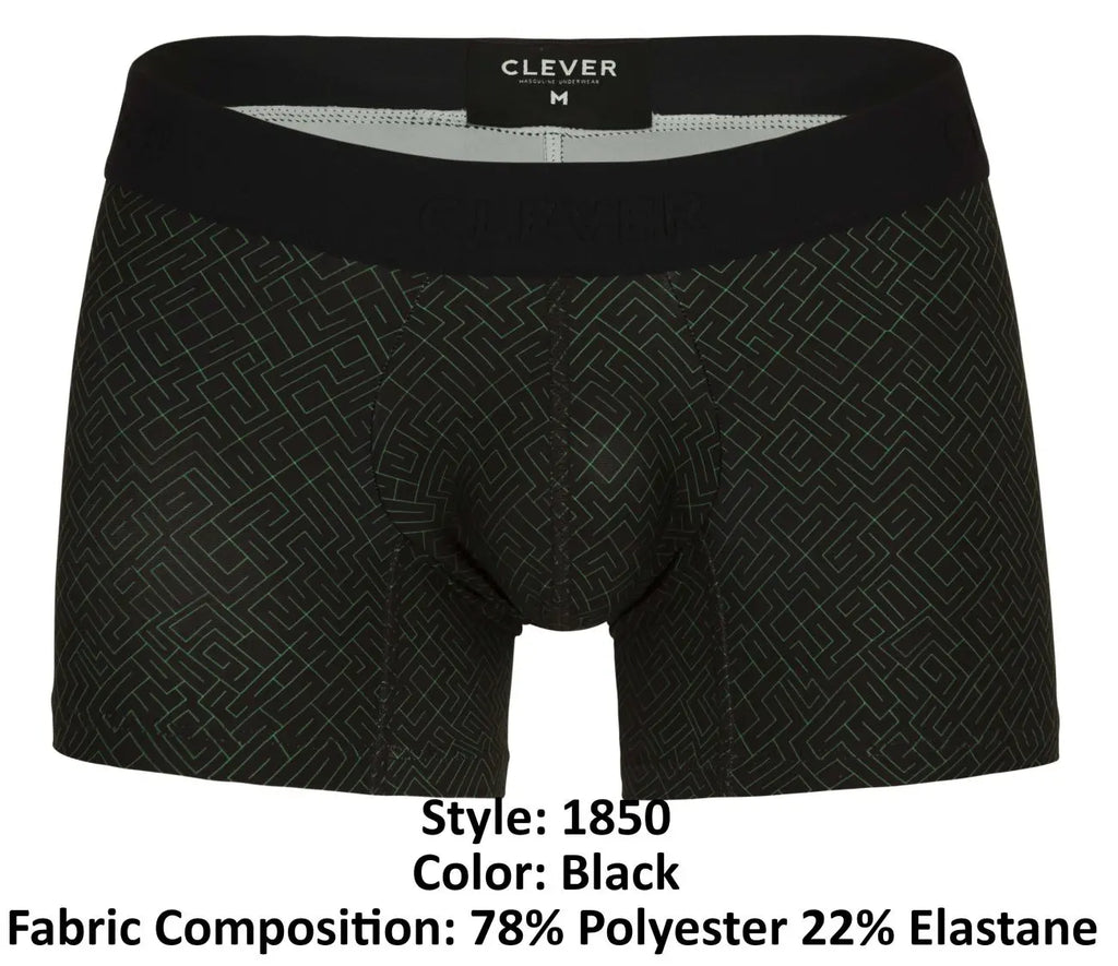 Clever Moda 남성 속옷 1850 라베린 트렁크 색상 블랙
