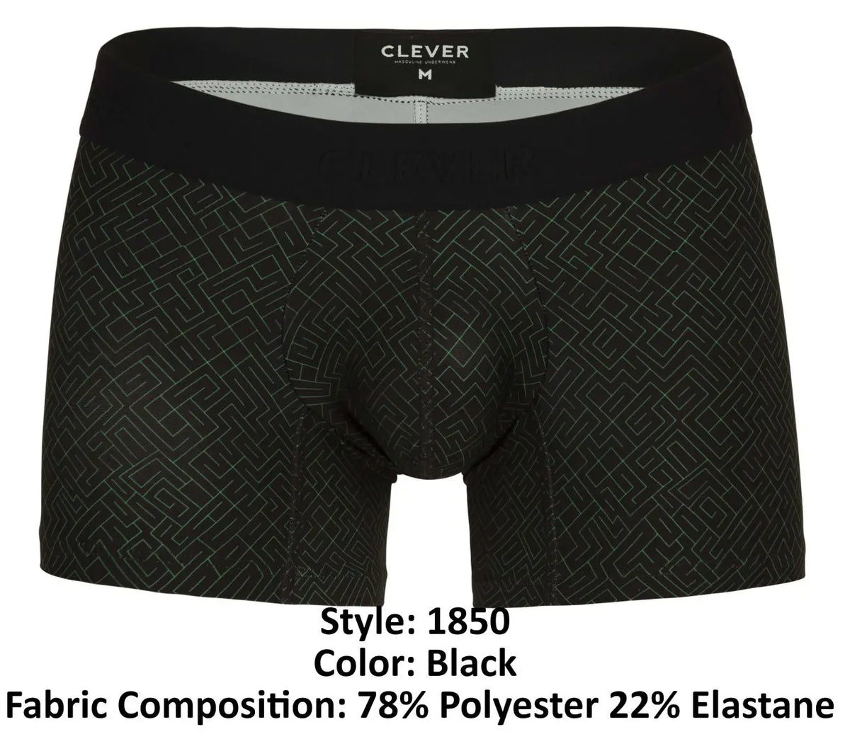 Clever Moda 남성 속옷 1850 라베린 트렁크 색상 블랙