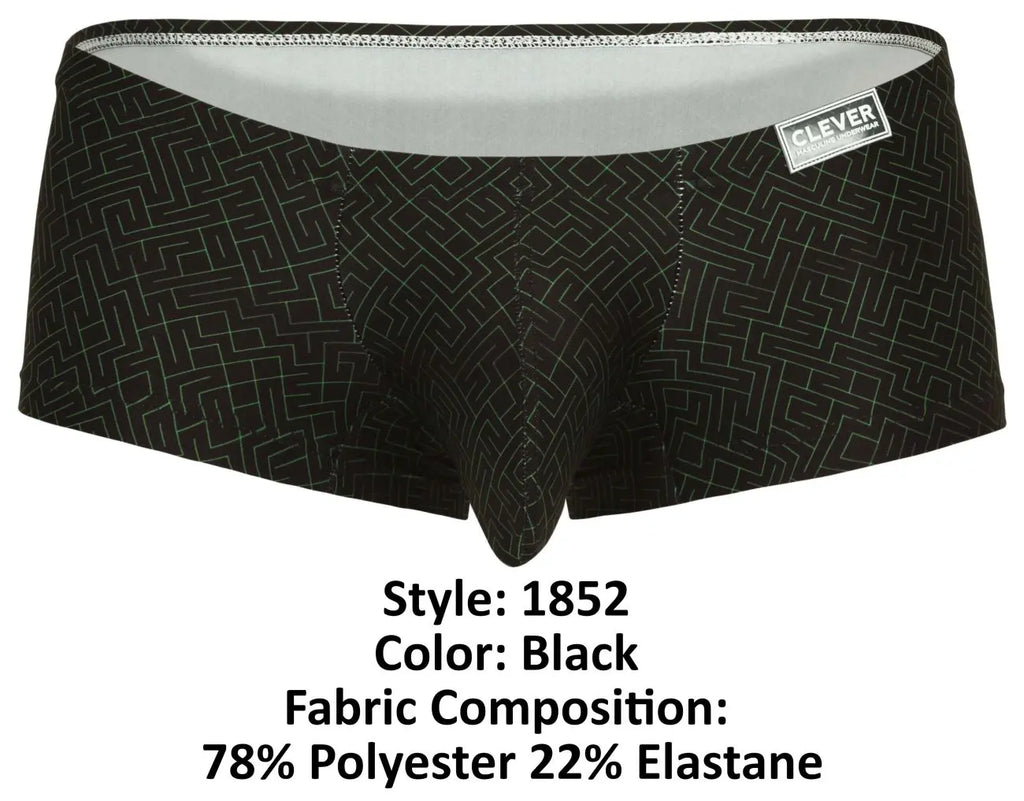 Clever Moda 남성 속옷 1852 라베린 트렁크 색상 블랙