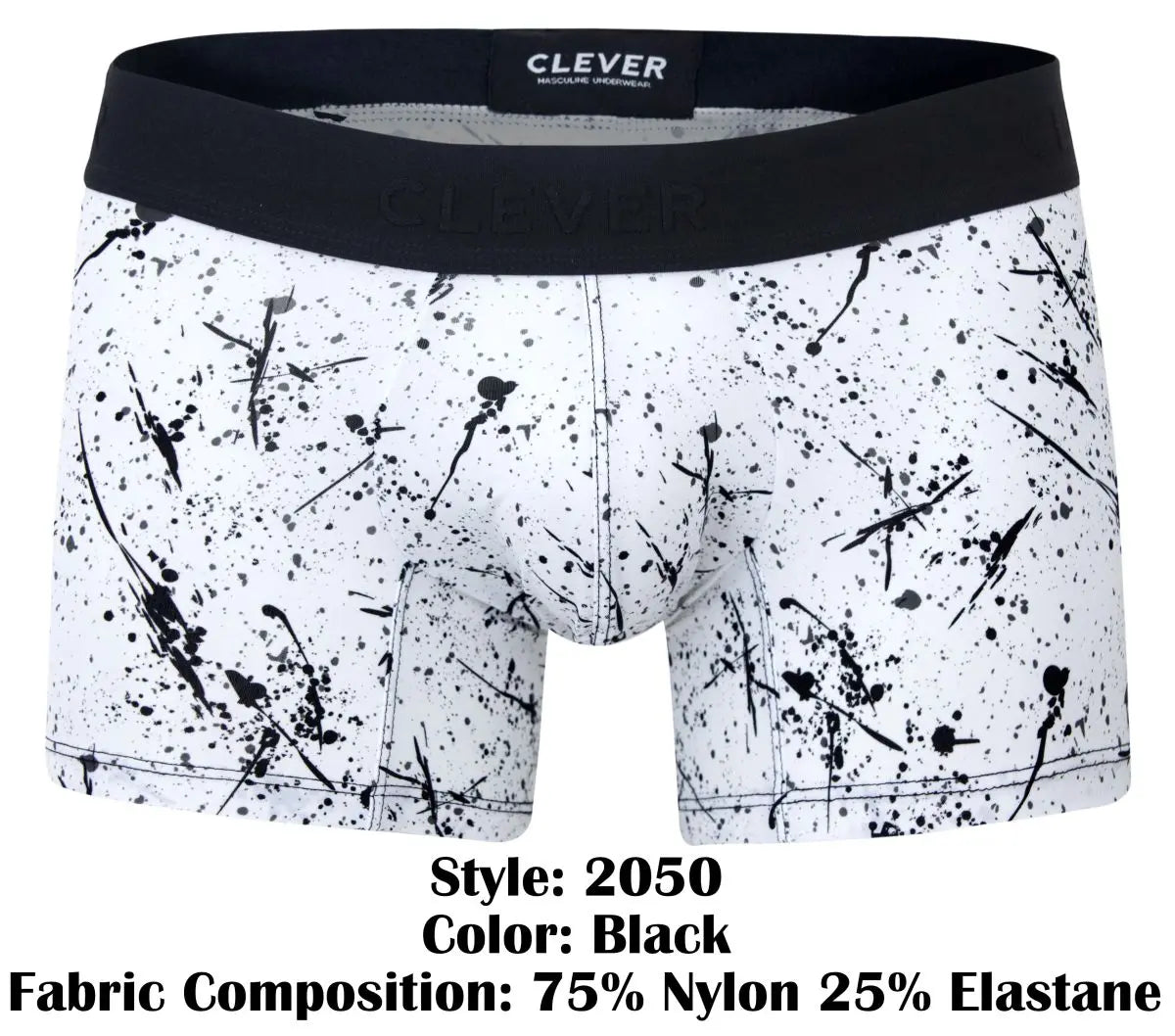 Clever Moda 남성용 속옷 2050 Brochazos 트렁크 색상 블랙