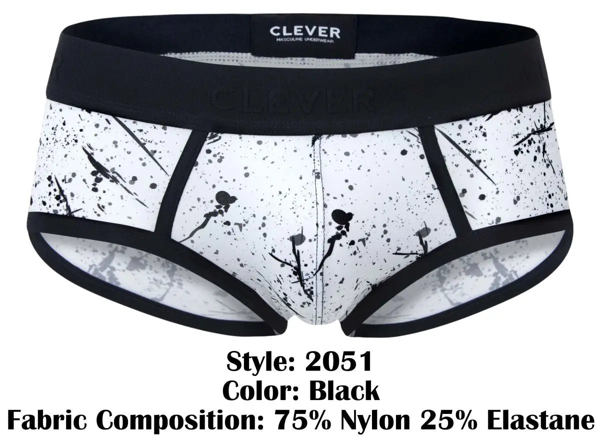 Clever Moda メンズ下着 2051 Brochazos ブリーフ 黒