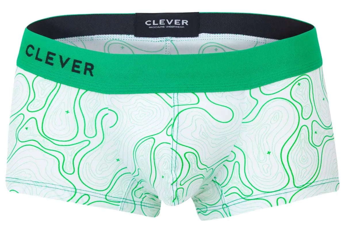 Clever Moda 남성 속옷 2056 메이즈 트렁크 색상 그린