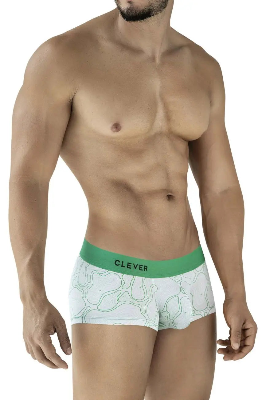 Clever Moda 남성 속옷 2056 메이즈 트렁크 색상 그린