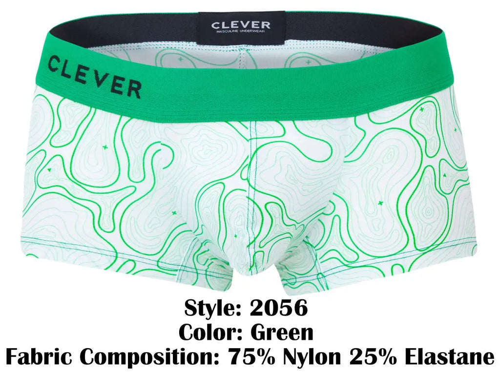 Clever Moda 남성 속옷 2056 메이즈 트렁크 색상 그린