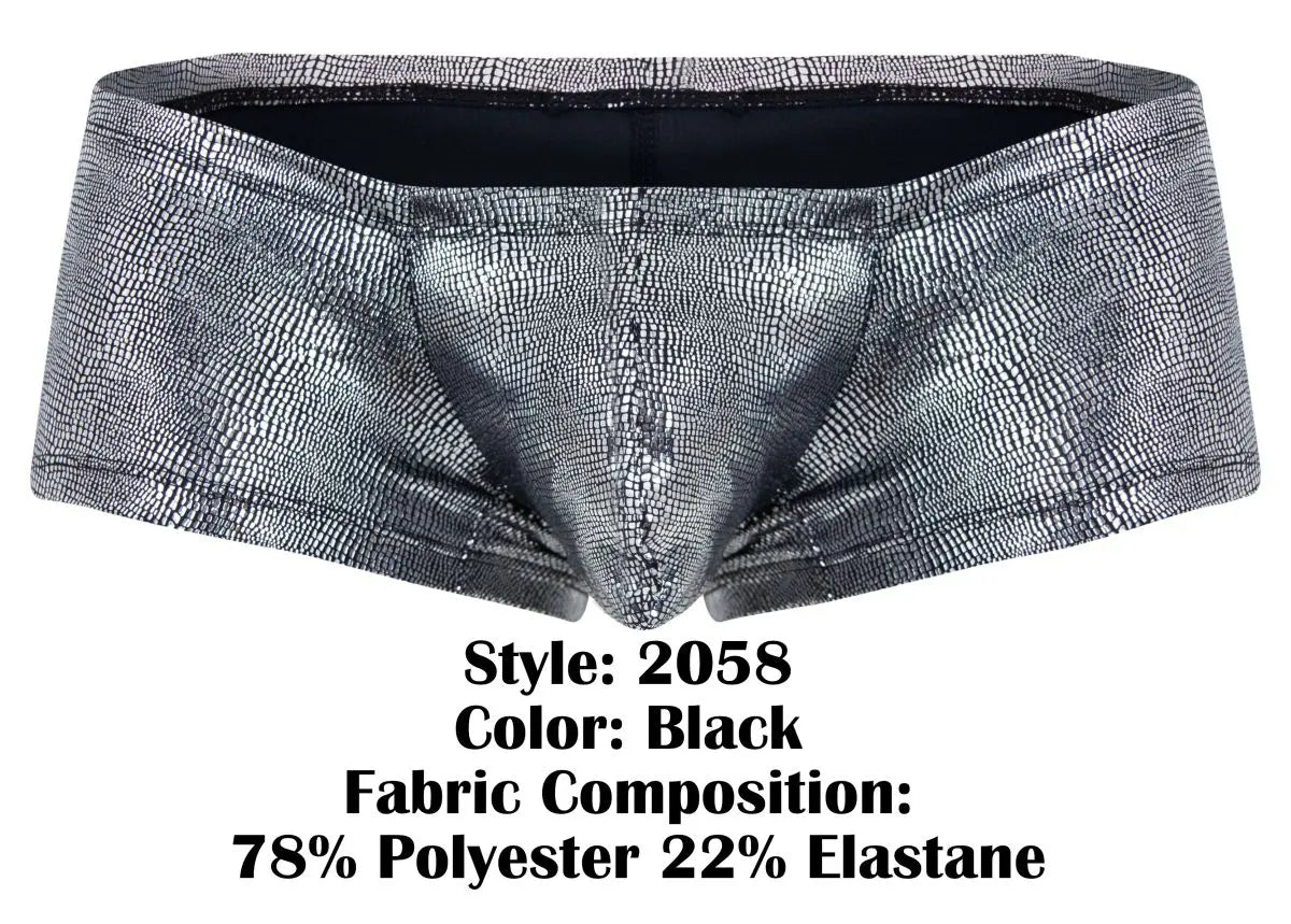 Clever Moda 남성 속옷 2058 스파클 트렁크 색상 블랙